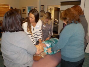 Students are learning Reiki hand positions